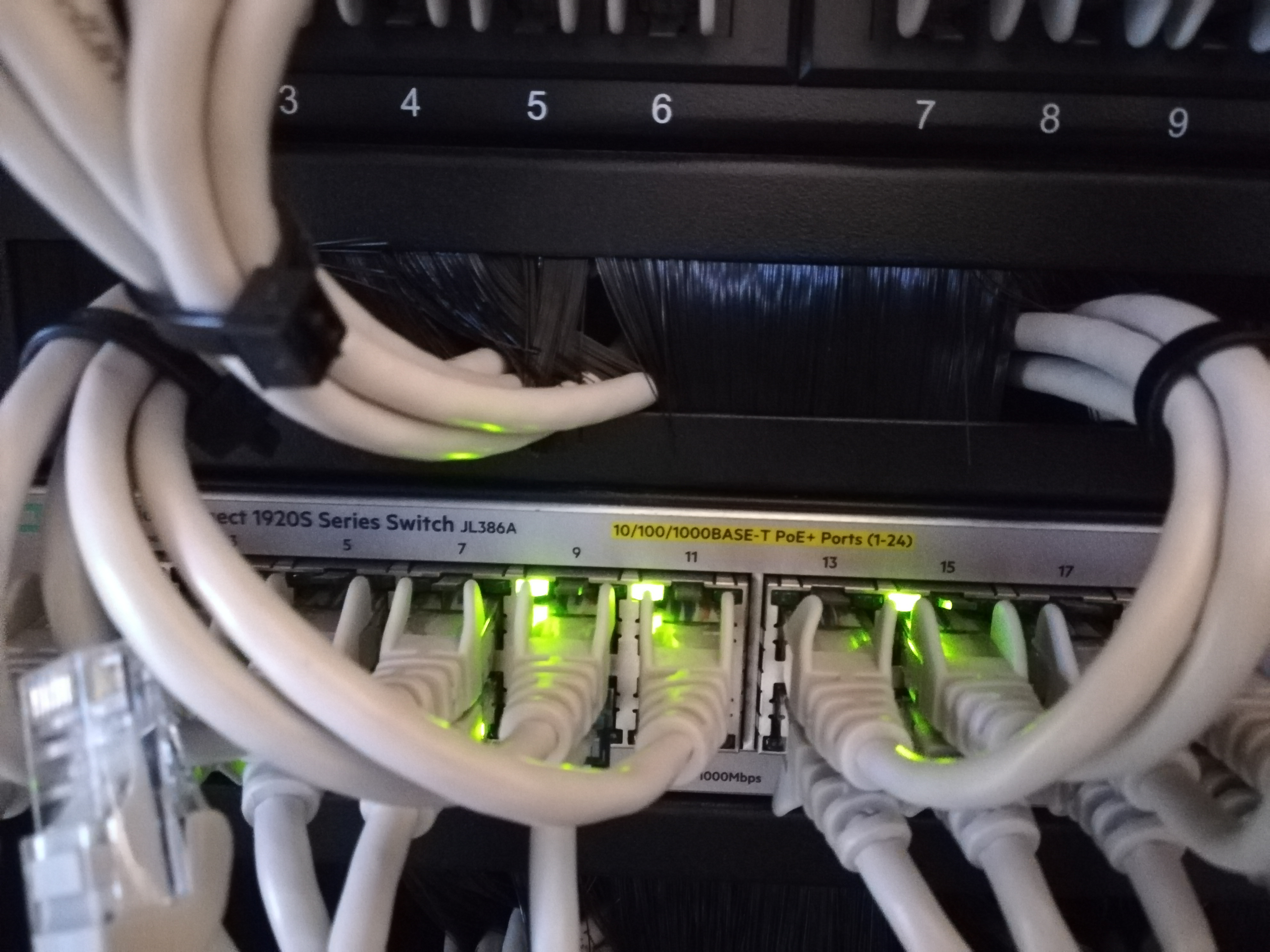 network switch with ethernet cables image